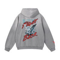 Fight Back Hoodie Gray Back